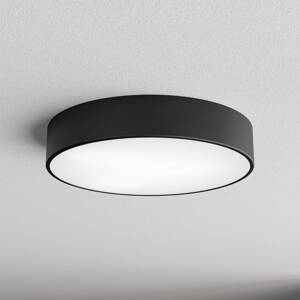 Stropné svietidlo Cleo 400, čierne, senzor, IP54, Ø 40 cm, kov