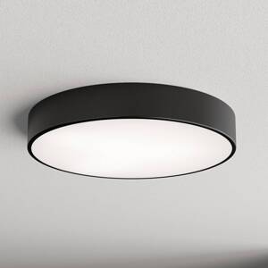Stropné svietidlo Cleo 500, čierne, senzor, IP54, Ø 50 cm, kov