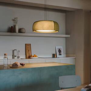 LEDS-C4 LED závesná lampa Gong, zelená, 2 700 K, Ø 61,2 cm, tkanina