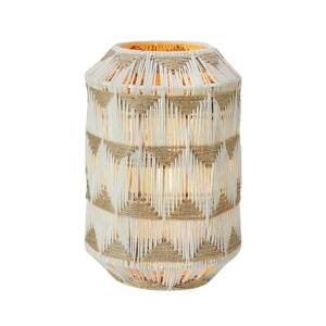 Stolná lampa Ano, výška 35 cm, textil, béžová/hnedá