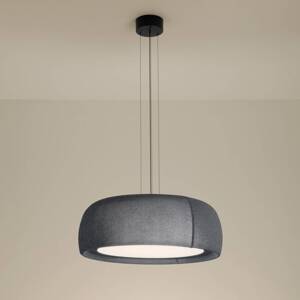 LEDS-C4 LED závesná lampa Gong, sivá, 4 000 K, Ø 61,2 cm, tkanina