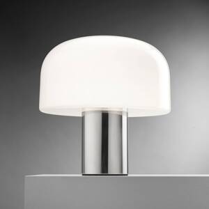 FLOS Bellhop Glass T stolová lampa, farba hliníka, výška 34 cm