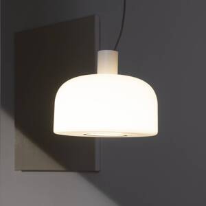 FLOS závesné svietidlo Bellhop Glass S2, biele, Ø 45 cm, sklo, E27