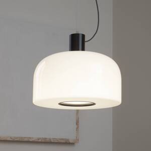 FLOS Bellhop Glass S2 závesné svietidlo, čokoládovo hnedá farba, Ø 45 cm