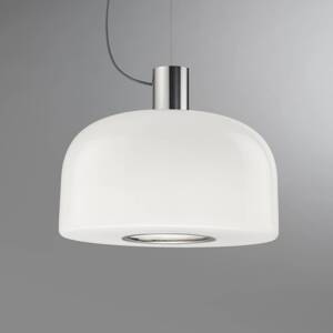 FLOS závesné svietidlo Bellhop Glass S2, farba hliníka, Ø 45 cm