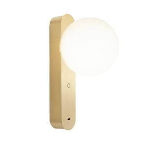 LEDS-C4 LED nástenné svietidlo Perlina, USB, zlatá farba, 5,1 cm