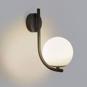 Nástenné svietidlo Forlight Sfera Single, čierne, sklo, šírka 12 cm