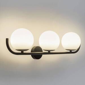 Nástenné svietidlo Forlight Sfera Triple, čierne, sklo, šírka 58 cm