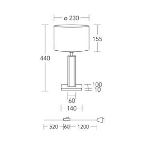 HerzBlut stolová lampa Karl K, okrúhla, drevo, biela, 44 cm, E27