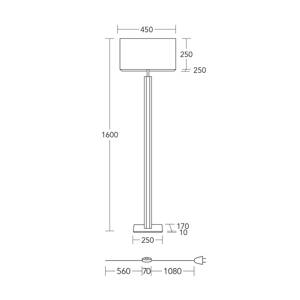 HerzBlut stojacia lampa Karl K, hranatá, drevo, biela, 160 cm, E27