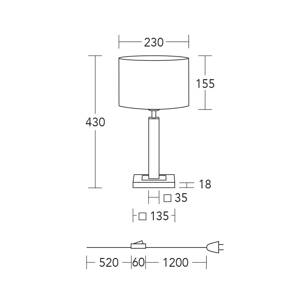 HerzBlut stolová lampa Titos, drevo, biela, výška 43 cm, E27