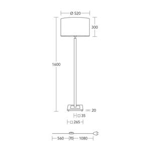 HerzBlut stojacia lampa Titos, drevo, biela, výška 160 cm, E27