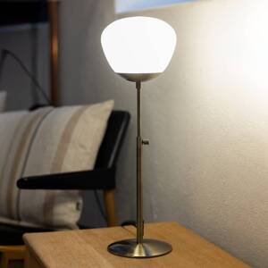 Stolová lampa Rise, výška 60 cm, starožitná mosadz, železo, sklo