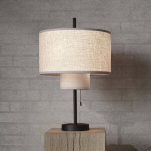 New Works stolová lampa Margin, béžová, Ø 36 cm, 3 svetlá, textil