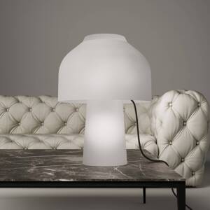 Stolná lampa Karman Lilly, biela matná, výška 48 cm, sklo