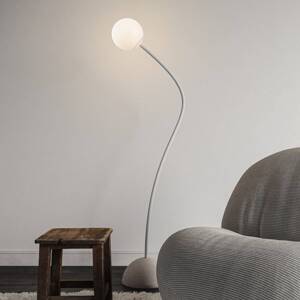 Stojacia lampa Karman Moony, biela, Ø 15 cm, výška 145 cm, PMMA