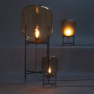 stolová lampa pulpo Oda Small, dymovo sivá/čierna, výška 45 cm