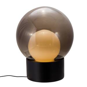 stolová lampa Pulpo Boule Medium, dymovo sivá/opálová/čierna