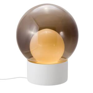stolová lampa Pulpo Boule Medium, dymovo sivá/opálová/biela, sklo