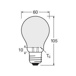 OSRAM LED žiarovka matná E27 6,5W 827 4-pack