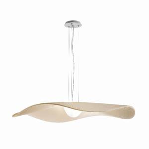 Bover LED závesná lampa Mediterránia, biela/krémová, Ø 105 cm
