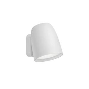 Bover LED vonkajšie nástenné svietidlo Nut, biele, hliník/oceľ, výška 13,5 cm