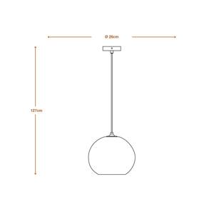 LEDVANCE závesné svetlo Guľa, Ø 26 cm, hnedá, vlnitá lepenka, E27