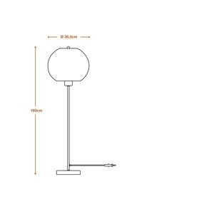 LEDVANCE stojacia lampa Výška gule 116 cm, hnedá, vlnitá lepenka, E27