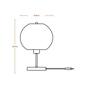 LEDVANCE Guľová stolová lampa, hnedá, vlnitá lepenka, oceľ, E27