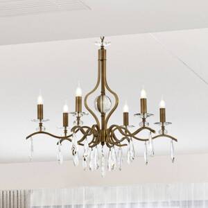 Luster Elizabeth Ø80cm kov/kryštál 6flg. starožitné zlato