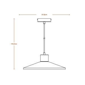 Závesné svetlo LEDVANCE Concrete Wood, Ø 32 cm, betón, sivá