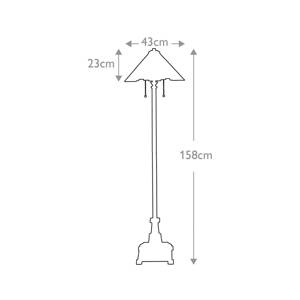 Stojacia lampa Inglenook, Tiffanyho štýl, bronz, výška 158 cm
