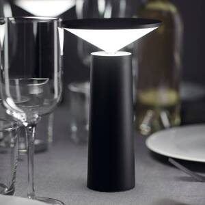 LEDS-C4 LED dobíjacia stolová lampa Cocktail, čierna Výška 21,5 cm
