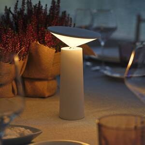 LEDS-C4 LED dobíjacia stolová lampa Cocktail, biela, výška 21,5 cm