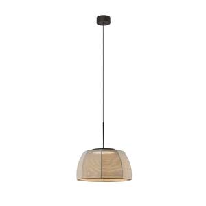 Bover LED závesná lampa Tanit, Ø 43 cm, čierna/béžová, látka