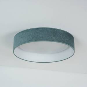 LED stropné svietidlo Plafond, mätovo zelená, tkanina, Ø 45 cm, 3-stupňové