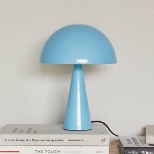 HÜBSCH Mush Mini stolová lampa, svetlomodrá, železo, E14