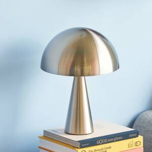 HÜBSCH Mush Mini stolová lampa, niklová farba, železo, E14