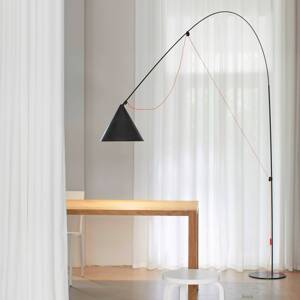 midgard LED stojacia lampa AYNO XL, čierna/oranžová 3 000 K 290 cm
