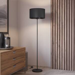 Stojacia lampa Maserlo, čierna, výška 151 cm, látka/oceľ