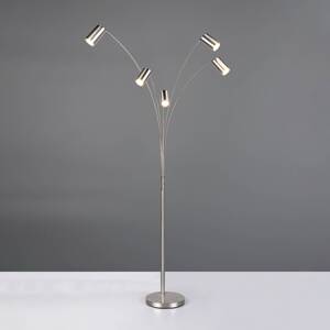 Stojacia lampa Marley, nikel, výška 200 cm, 5 svetiel, kov