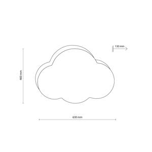Stropné svietidlo Cloud, béžová farba, dĺžka 63 cm, ľan/plast