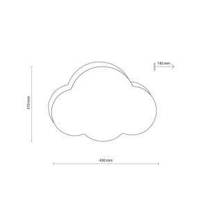 Stropné svietidlo Cloud, ružové, dĺžka 43 cm, textil, oblak, E27