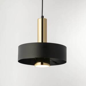Závesné svietidlo Rif Lux, čierne/zlaté, Ø 25 cm, oceľ