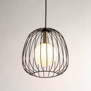 Závesné svietidlo Bell S, Ø 24 cm, 1-pl., čierna/zlatá/biela