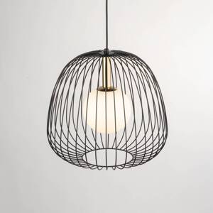 Závesné svietidlo Bell M, Ø 33 cm, 1-pl., čierna/zlatá/biela