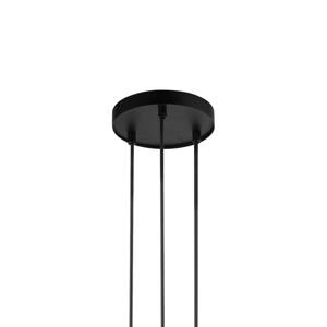 Závesné svietidlo Sopel Lux, 3-pl., okrúhle, čierne/strieborné, G9