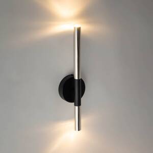 Nástenné svetlo Sopel Lux, 2-pl., čierna/strieborná, výška 38 cm