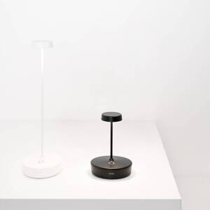 Zafferano LED dobíjacia stolná lampa Swap mini, čierna, 15 cm IP65