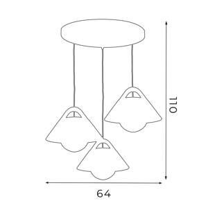 Závesná lampa Funda, hnedá/biela, Ø 64 cm, oceľ/drevo, 3 svetlá.